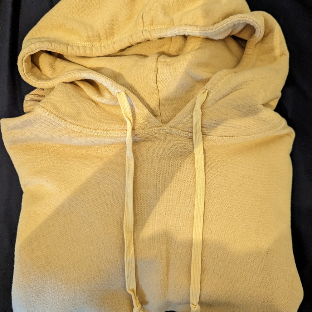 SPIRITUAL GANGSTER Sacred Hoodie Size S Golden Sun Yellow Oversized Embroidered